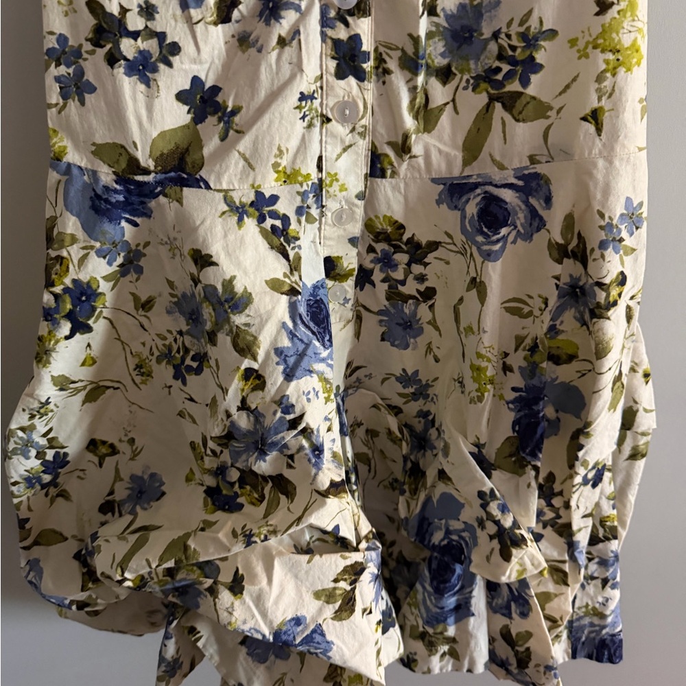 EASTER / SPRING DRESS 💐 IZ Byer collared blue rose floral fit and flare dress - Picture 2 of 7